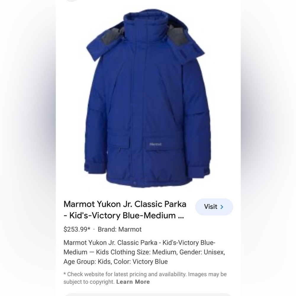 Marmot Down Yukon Jr Classic Parka